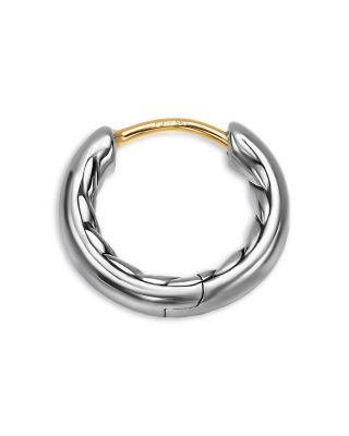 DY Mercer Huggie Hoop Earrings in Sterling Silver, 12mm