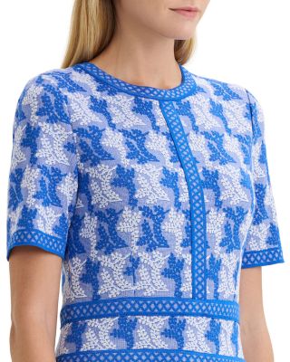 Wrinkle Resistant Intarsia Knit Midi Dress