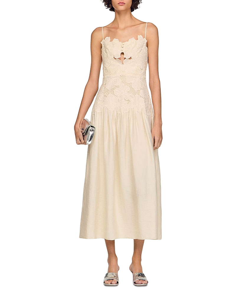 Sandro Guipure Maxi Dress