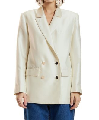  Silk Wool Double Breasted Blazer