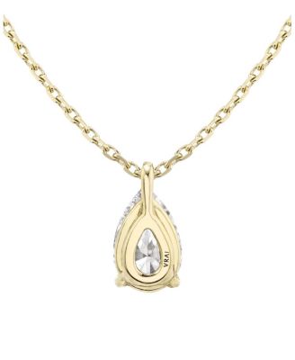Solitaire Pendant in 14K Gold, 0.75ctw Pear Lab Grown Diamond