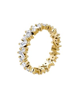  Mixed Shape Eternity Band in 18K Yellow Gold, 1.96ctw Lab Grown Diamonds
