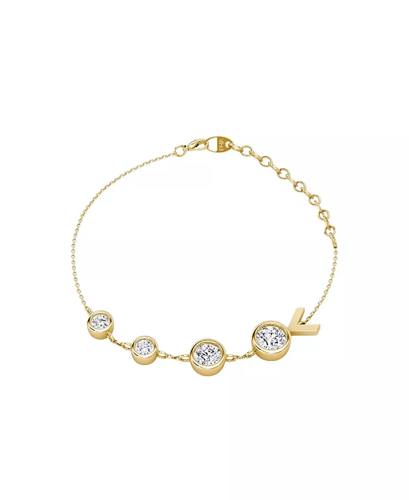 Vrai Arrow Station Bracelet in 14K White Gold, 0.85ctw Round Brilliant Lab Grown Diamonds