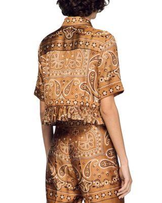 Vanessi Bandana Print Cropped Shirt