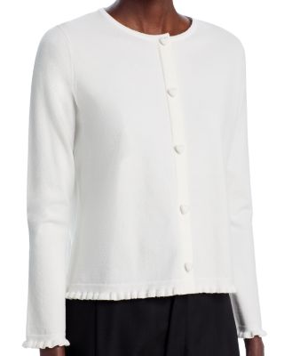 Faux Button Front Long Sleeve Sweater