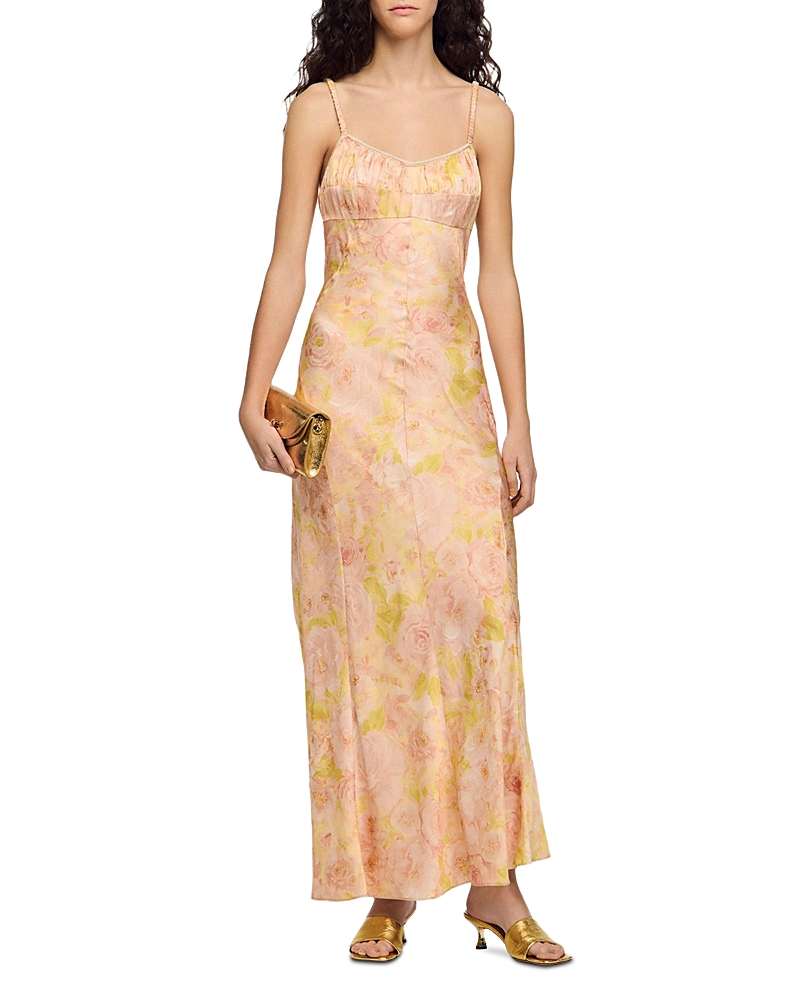 Sandro Flower Print Maxi Dress