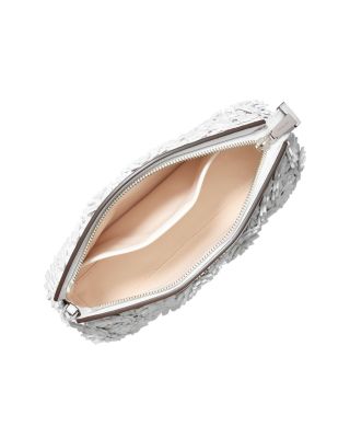 Athena Small Floral Embellished Leather Crossbody Clutch