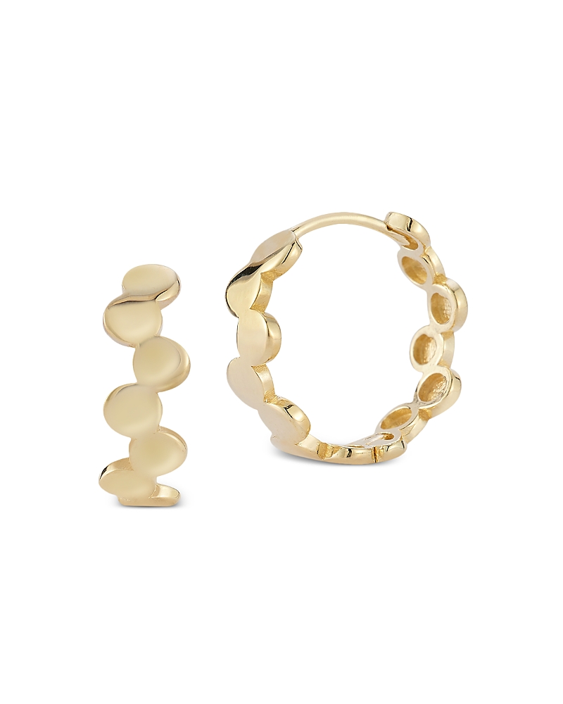 Bloomingdale's Fine Collection Zigzag Bubbles Hoop Earrings in 14K Yellow Gold