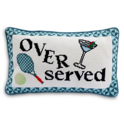 Overserved Needlepoint Pillow, 15" x 9"