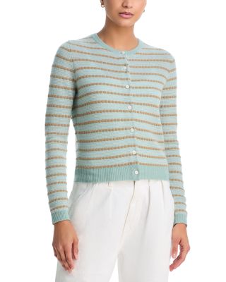 Jane Cashmere Pebble Striped Cardigan