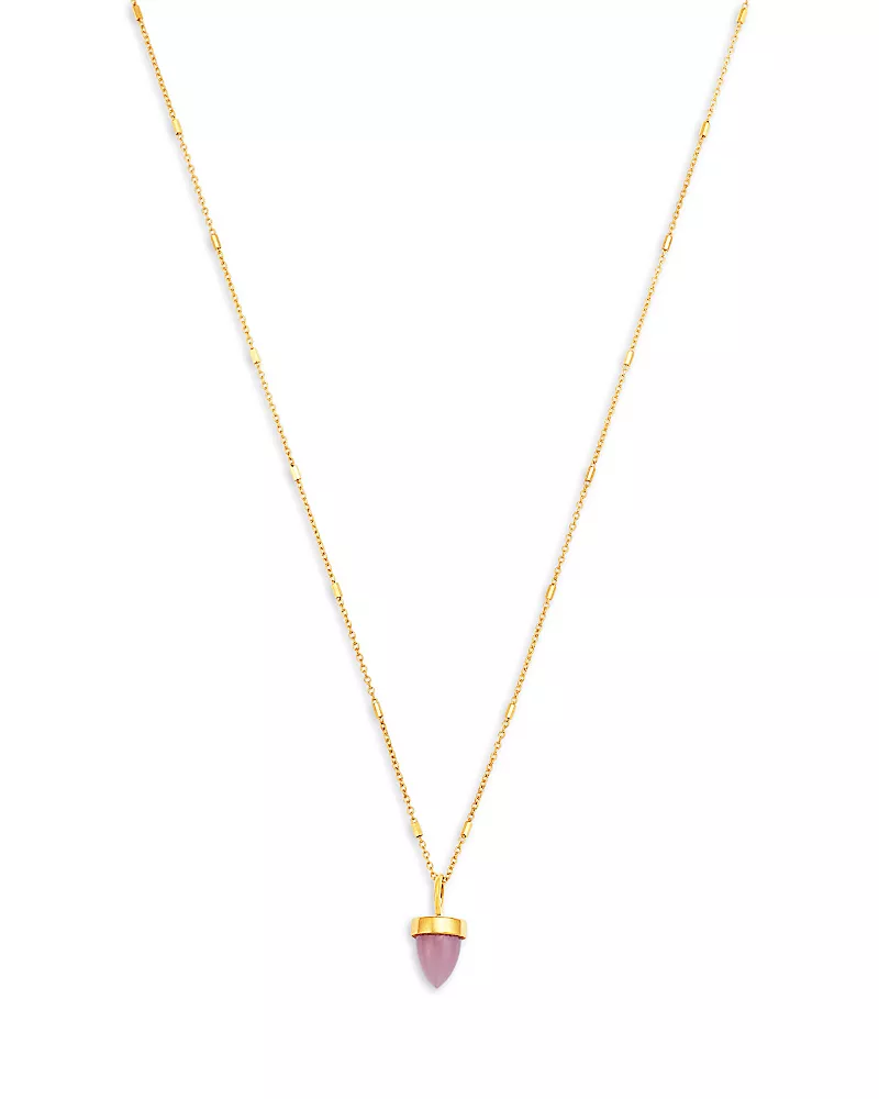 Zoe Chicco 14K Yellow Gold New Stone Age Pink Opal Bullet Pendant Necklace, 18
