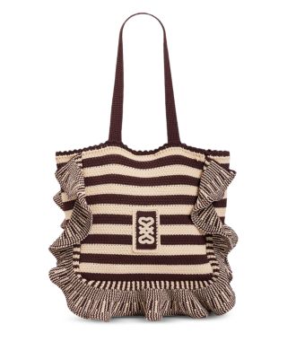 Striped Crochet Tote Bag