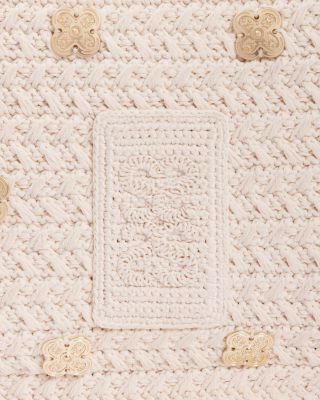 Ysee Charm Detail Crochet Mesh Tote Bag