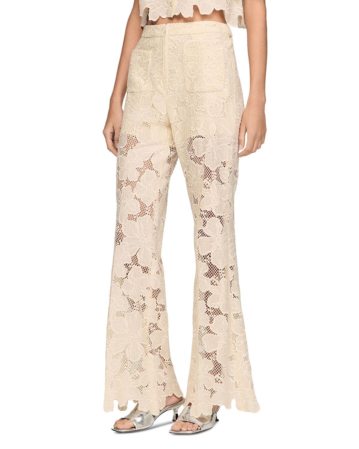 Sandro Amani Guipure Lace Trousers