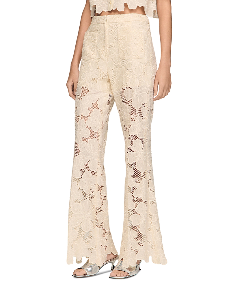Sandro Amani Guipure Lace Trousers