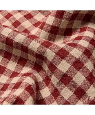  Gingham Linen Flat Sheet, Twin