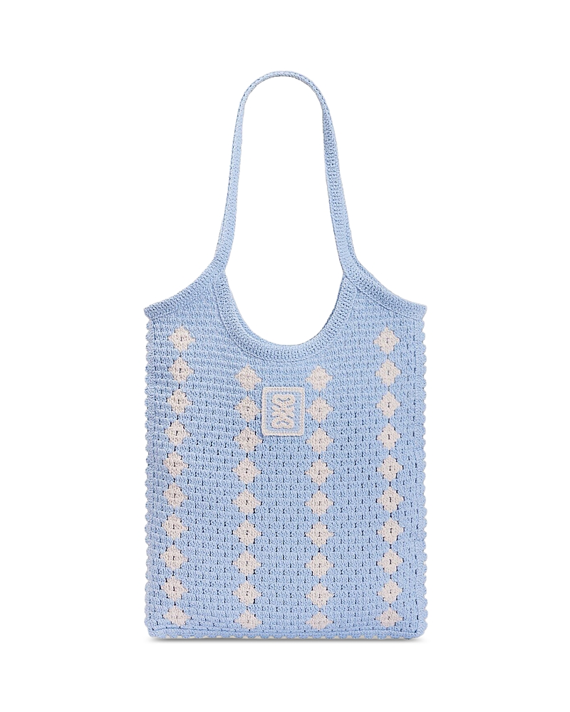 Sandro Two Tone Crochet Mesh Tote