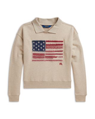 Girls' Flag Terry Collared Sweatshirt - Little Kid, Big Kid