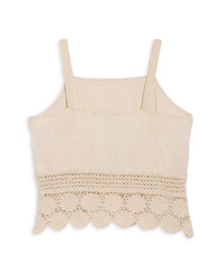 Girls' Crochet Flower Vest Top, Big Kid - Exclusive