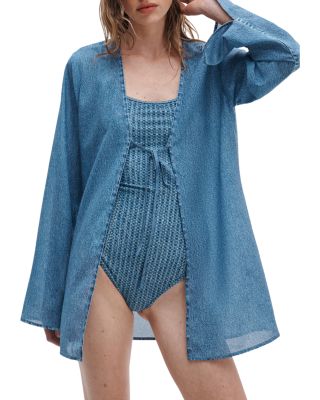 rb Miramar Crinkled Swim Cover-Up Top