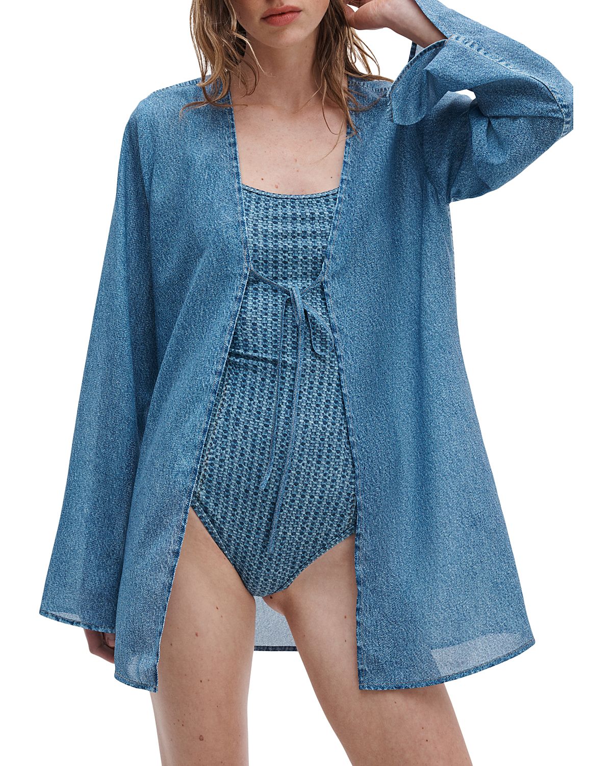 rag & bone rb Miramar Crinkled Swim Cover-Up Top