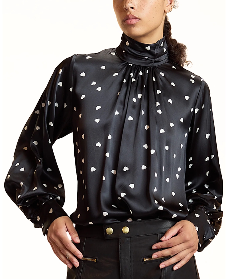 Cynthia Rowley High Neck Silk Blouse