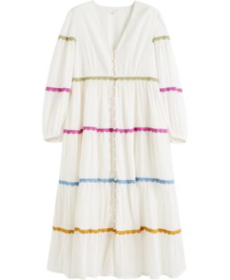  Women's Cotton Rainbow Scallop Dress
