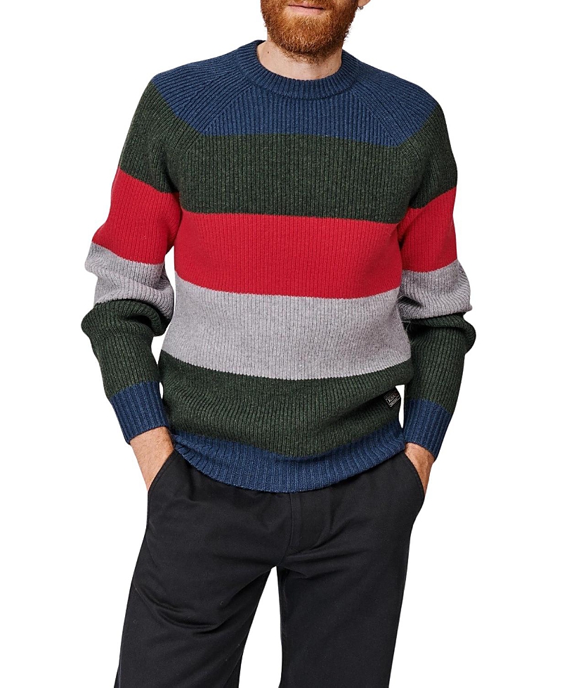 Aubin Pitt Block Stripe Crew Neck Sweater