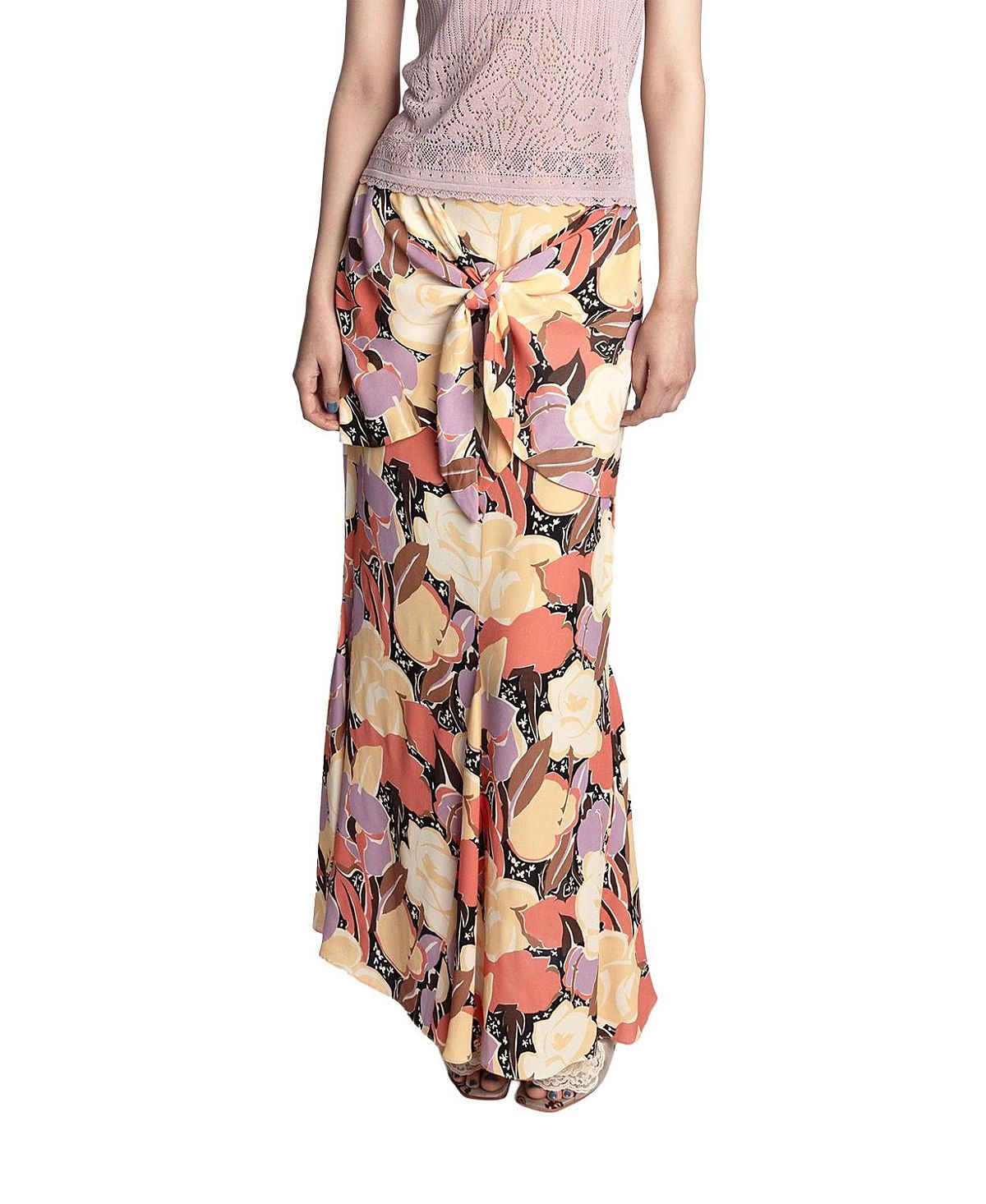 Anna Sui Desert Bloom Crepe Skirt