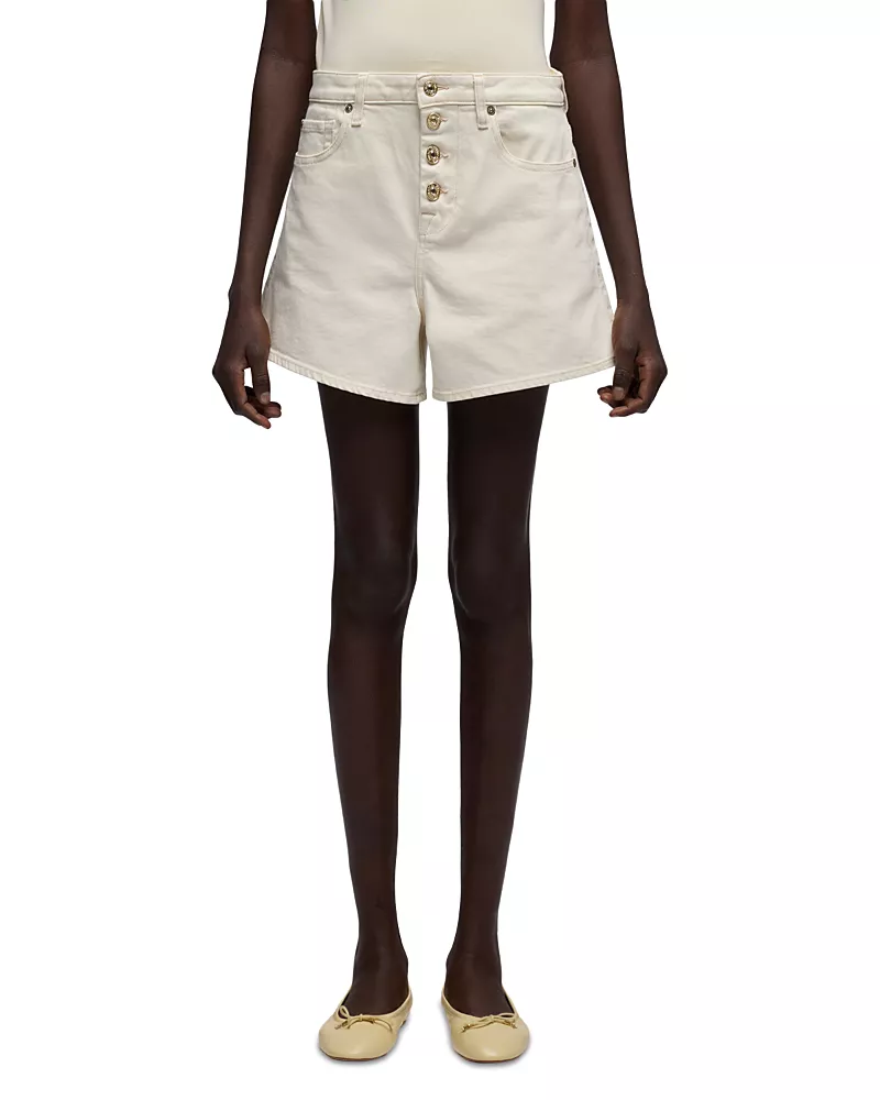7 For All Mankind Kori Mid Rise Jean Shorts in Moondust