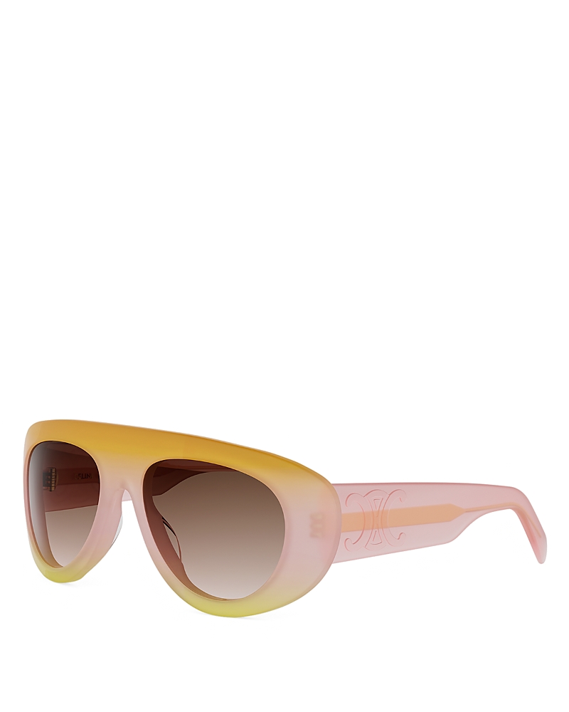 Celine Triomphe Stamp Pilot Sunglasses, 56.9mm