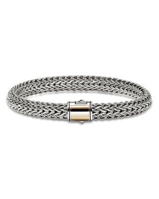 14K Yellow Gold & Sterling Silver Icon Woven Link Bracelet, 7.5mm