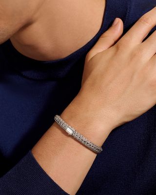 14K Yellow Bonded Gold & Sterling Silver Icon Reversible Woven Link Bracelet, 8mm