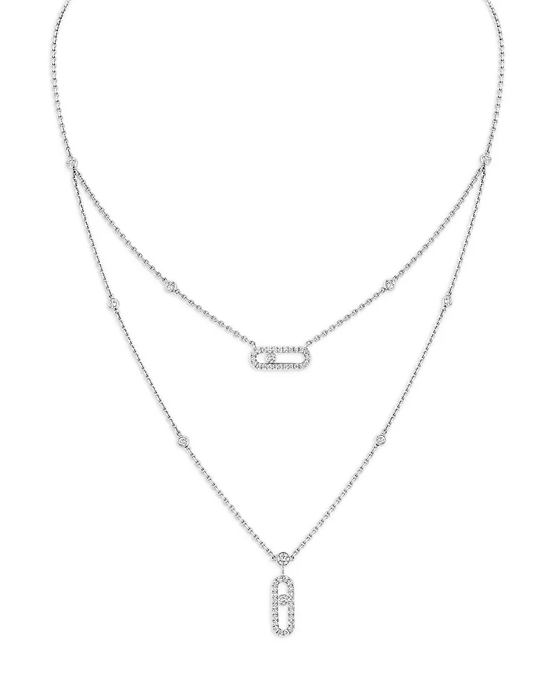 Messika 18K Yellow Gold Diamond Move Uno Layered Necklace, 17.7