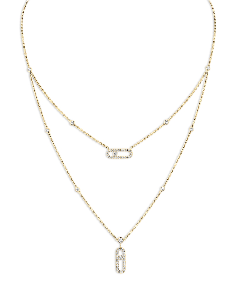 Messika 18K Yellow Gold Diamond Move Uno Layered Necklace, 17.7 · OS