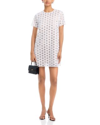 michael kors dresses white Women's V NECK Cotton Dress - white look Michael Kors Women's Lasercut Mirror