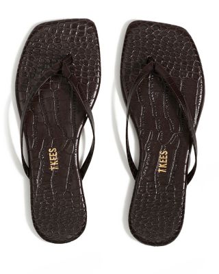 Women's Lily Animal Print Square Toe Flip Flops