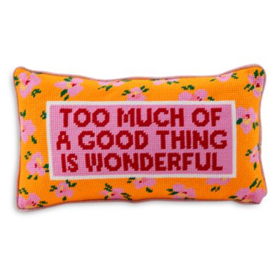Too Much Needlepoint Decorative Pillow