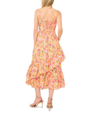 Asymmetric Ruffle Midi Dress