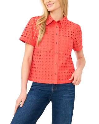 Eyelet Short Sleeve Shirt