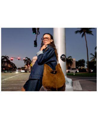 Darren Slim Large Suede Hobo Bag