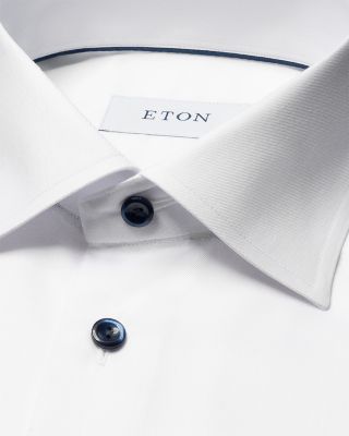 Slim Fit Navy Details Signature Twill Shirt