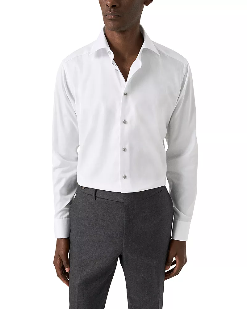 Eton Slim Fit Grey Details Signature Twill Shirt