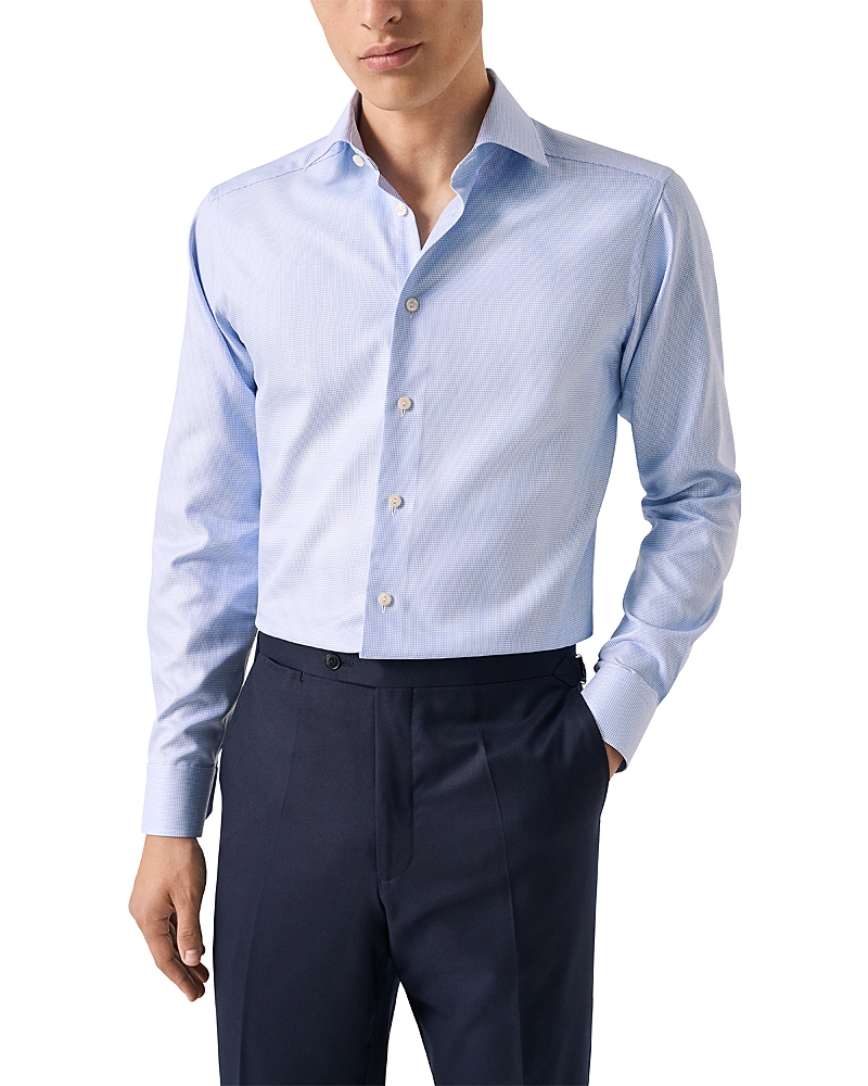 Eton Contemporary Fit Semi Solid Textured Twill Shirt