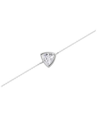 Bezel Solitaire Bracelet in 14K Gold, 0.5ctw Trillion Lab Grown Diamond 7"