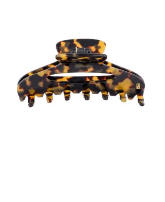 Alexandre De Paris Clemenceau Large Acetate Hair Clip In Brown