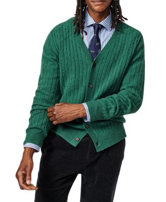  Leonard Wool Cable Sweater Cardigan