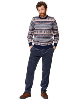  Fair Isle Crew Neck Wool Sweater