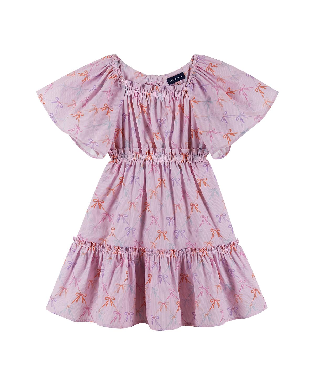 Andy & Evan Girls' Flutter Sleeve Seersucker Dress - Little Kid