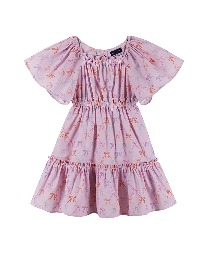 Andy & Evan Girls' Flutter Sleeve Seersucker Dress - Little Kid